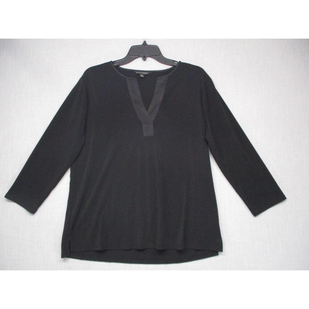 Banana Republic Black V‎ Neck Lightweight Tunic Blouse Womens Size Medium